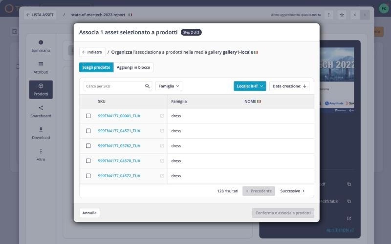 Step 2 in Select product mode with filterable products table